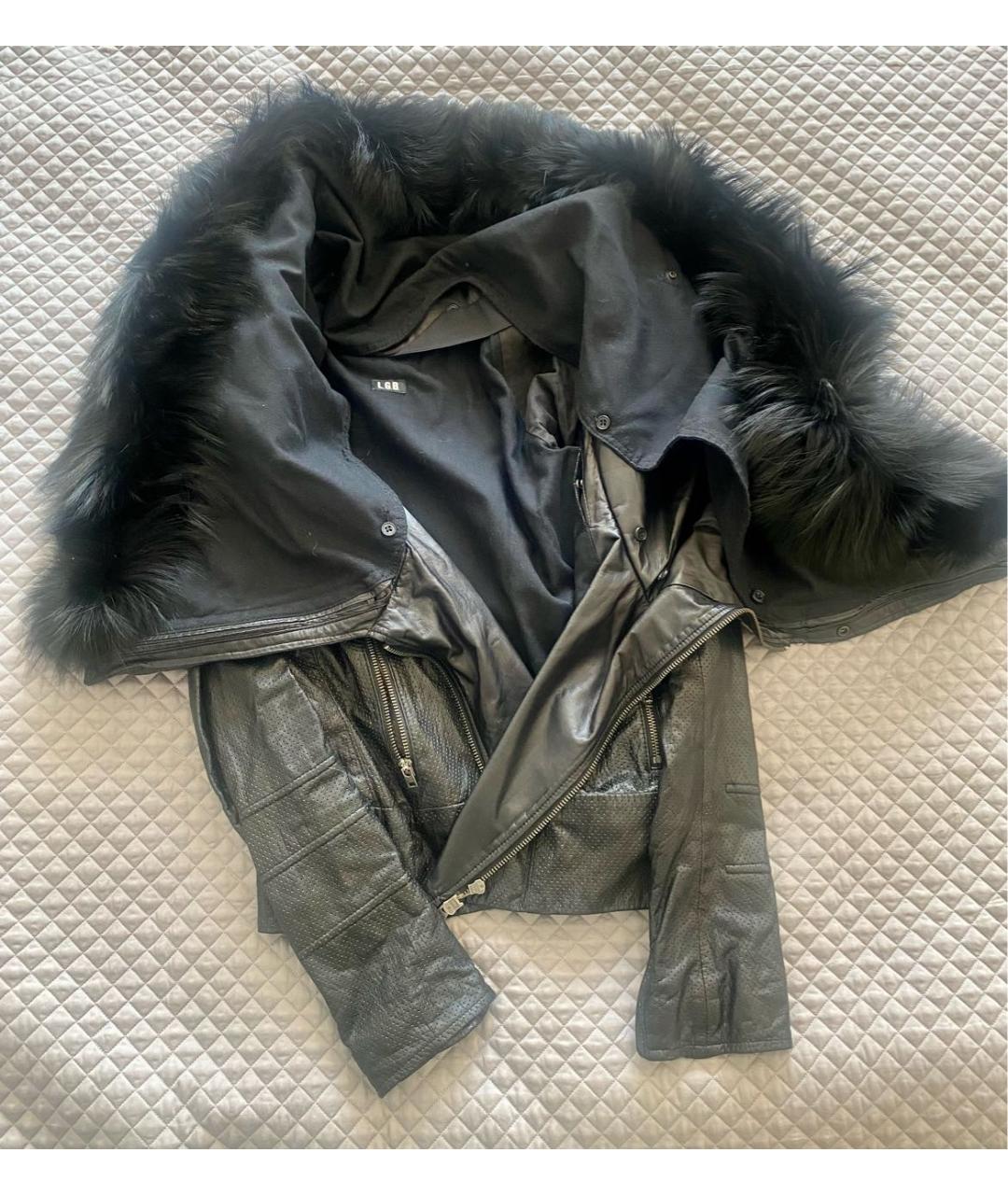 LGB Черная кожаная куртка, фото 2