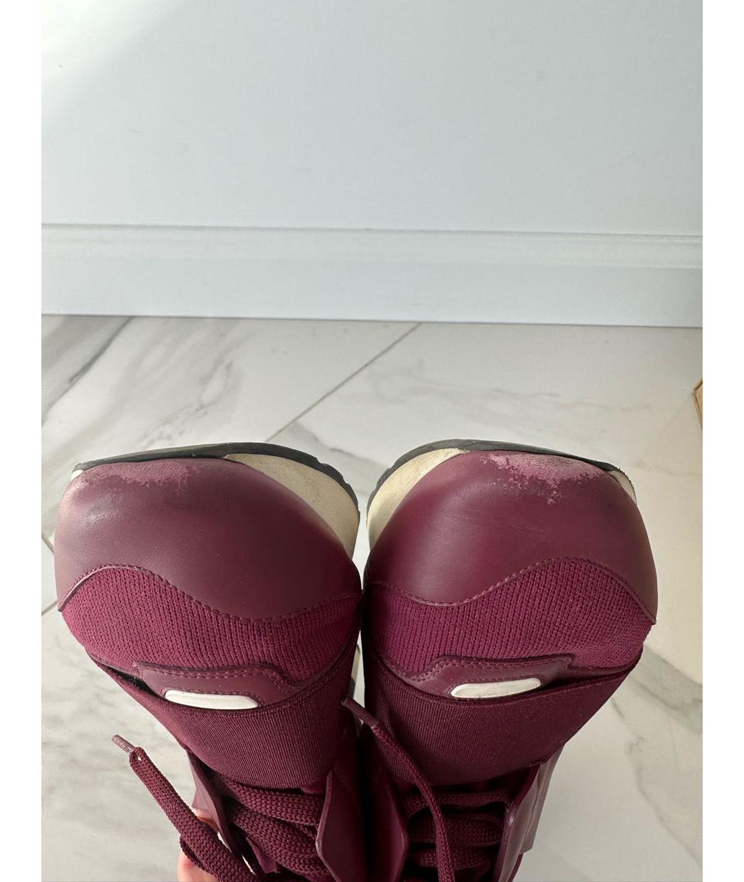 BALENCIAGA Бордовые кроссовки, фото 5