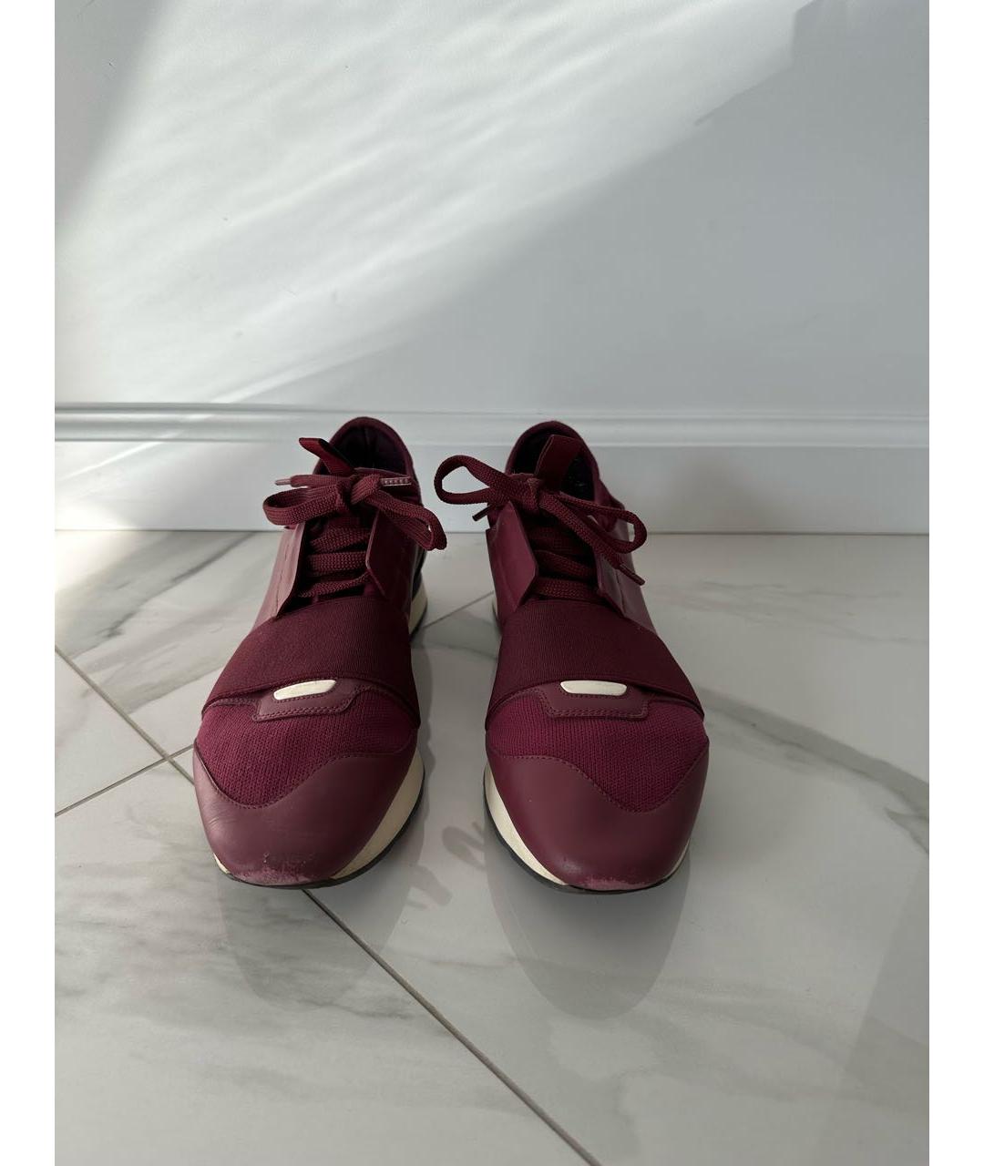 BALENCIAGA Бордовые кроссовки, фото 2