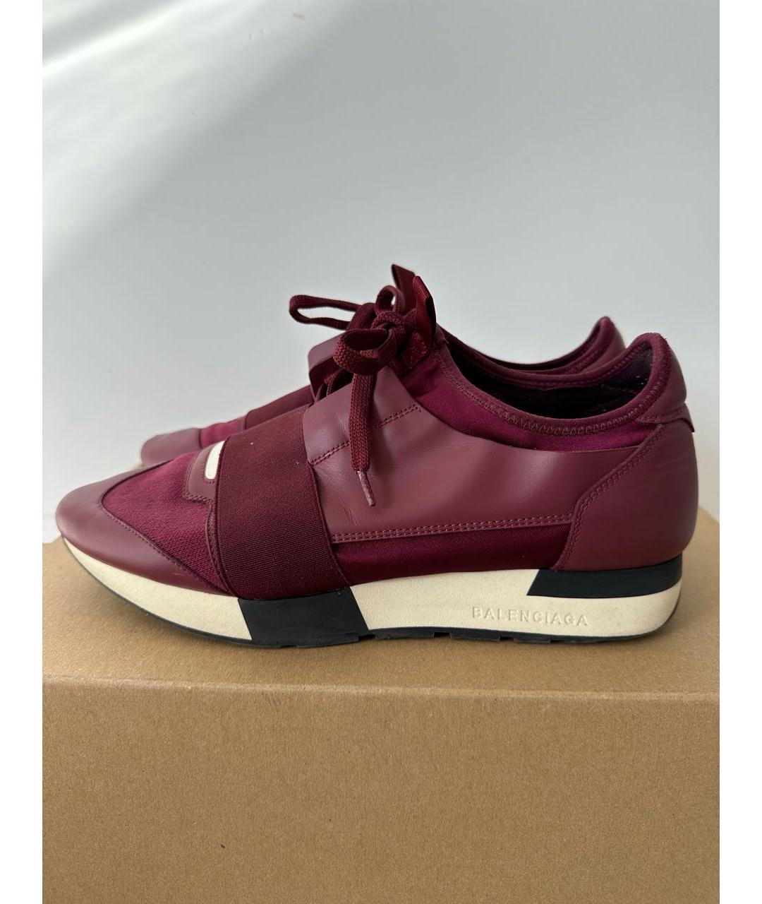 BALENCIAGA Бордовые кроссовки, фото 6