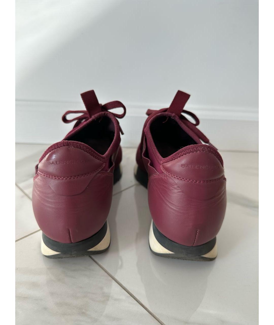 BALENCIAGA Бордовые кроссовки, фото 4