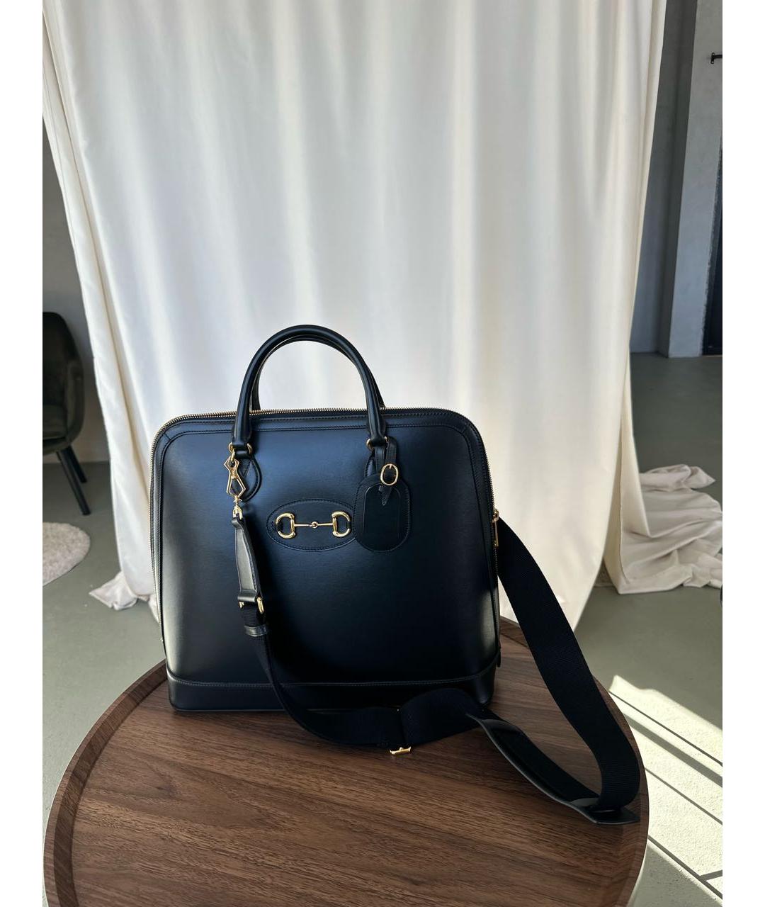 GUCCI Черная кожаная дорожная/спортивная сумка, фото 4