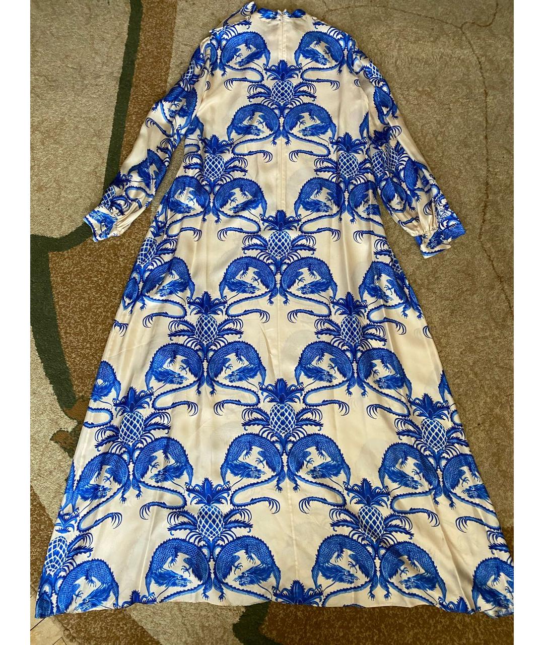 GUCCI Синее шелковое платье, фото 2