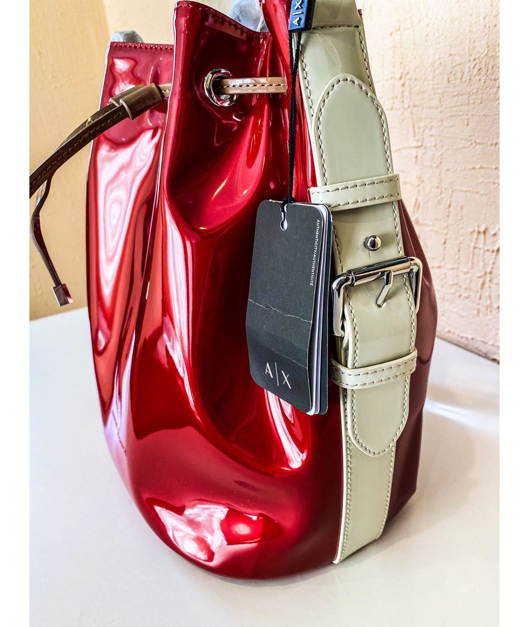 EMPORIO ARMANI Красная сумка тоут из искусственной кожи, фото 8