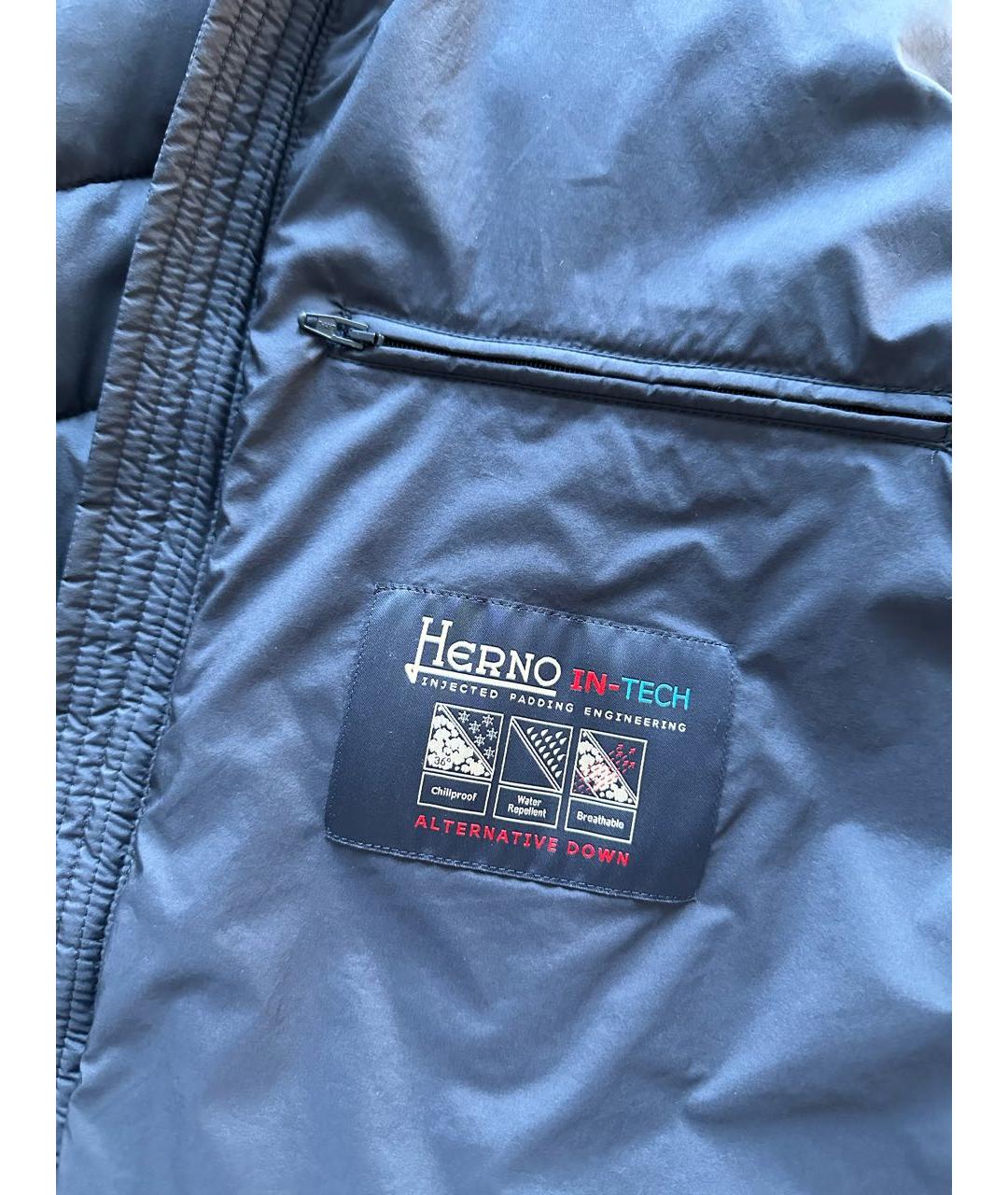 HERNO Темно-синяя куртка, фото 8