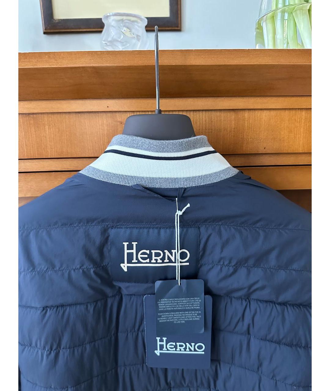 HERNO Темно-синяя куртка, фото 5