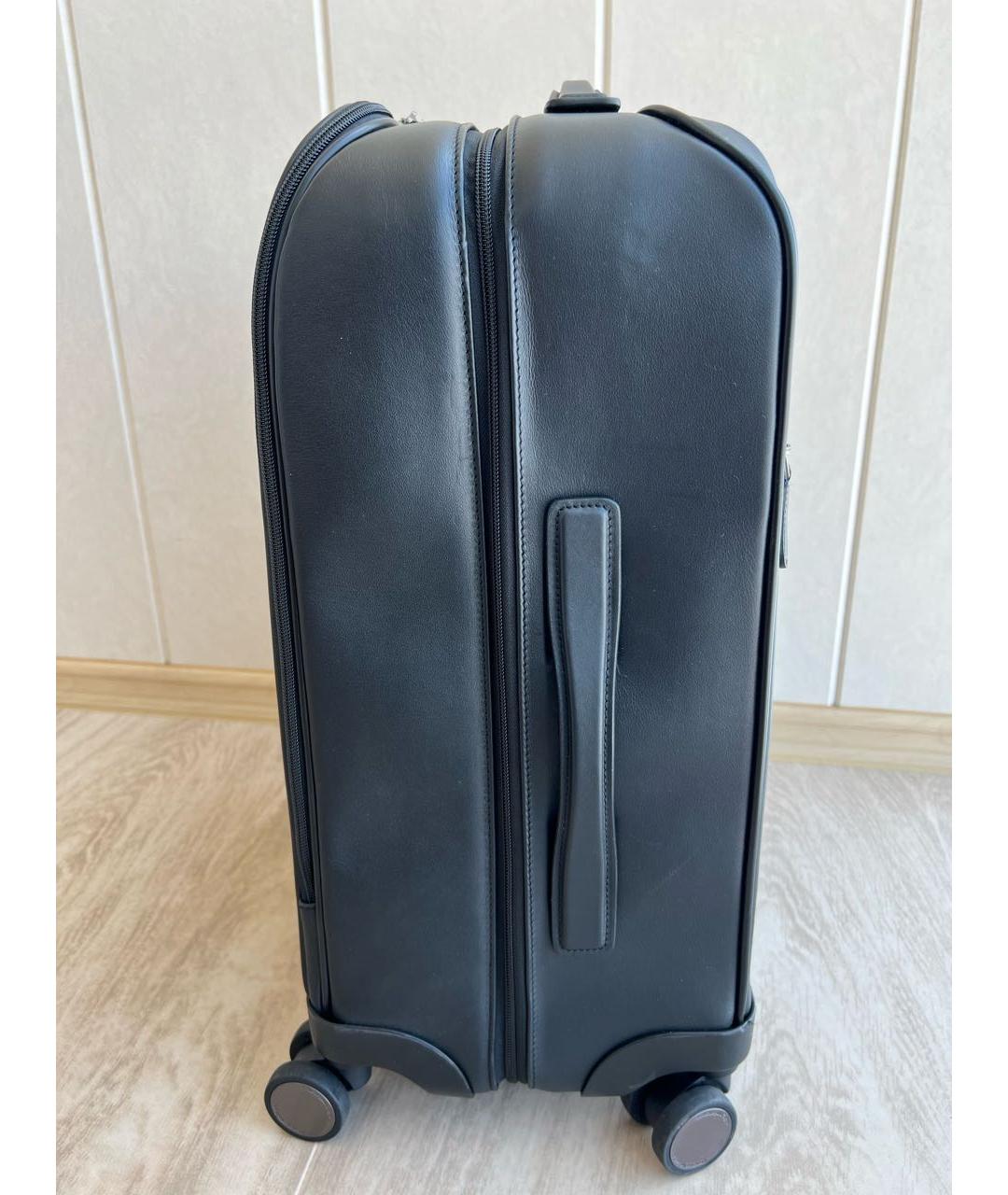 ERMENEGILDO ZEGNA Черный кожаный чемодан, фото 3