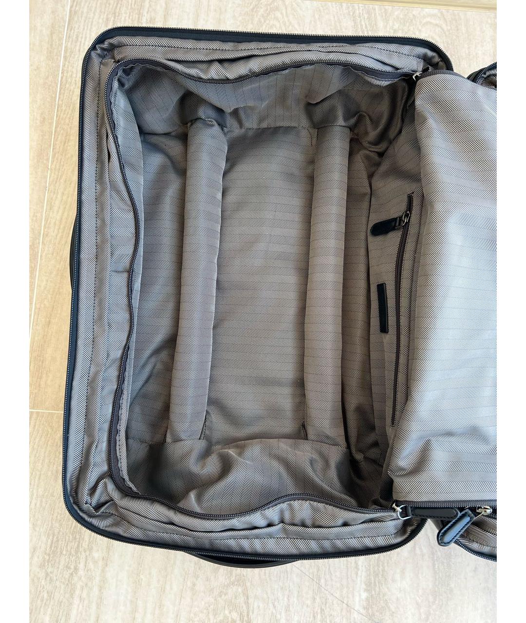 ERMENEGILDO ZEGNA Черный кожаный чемодан, фото 7