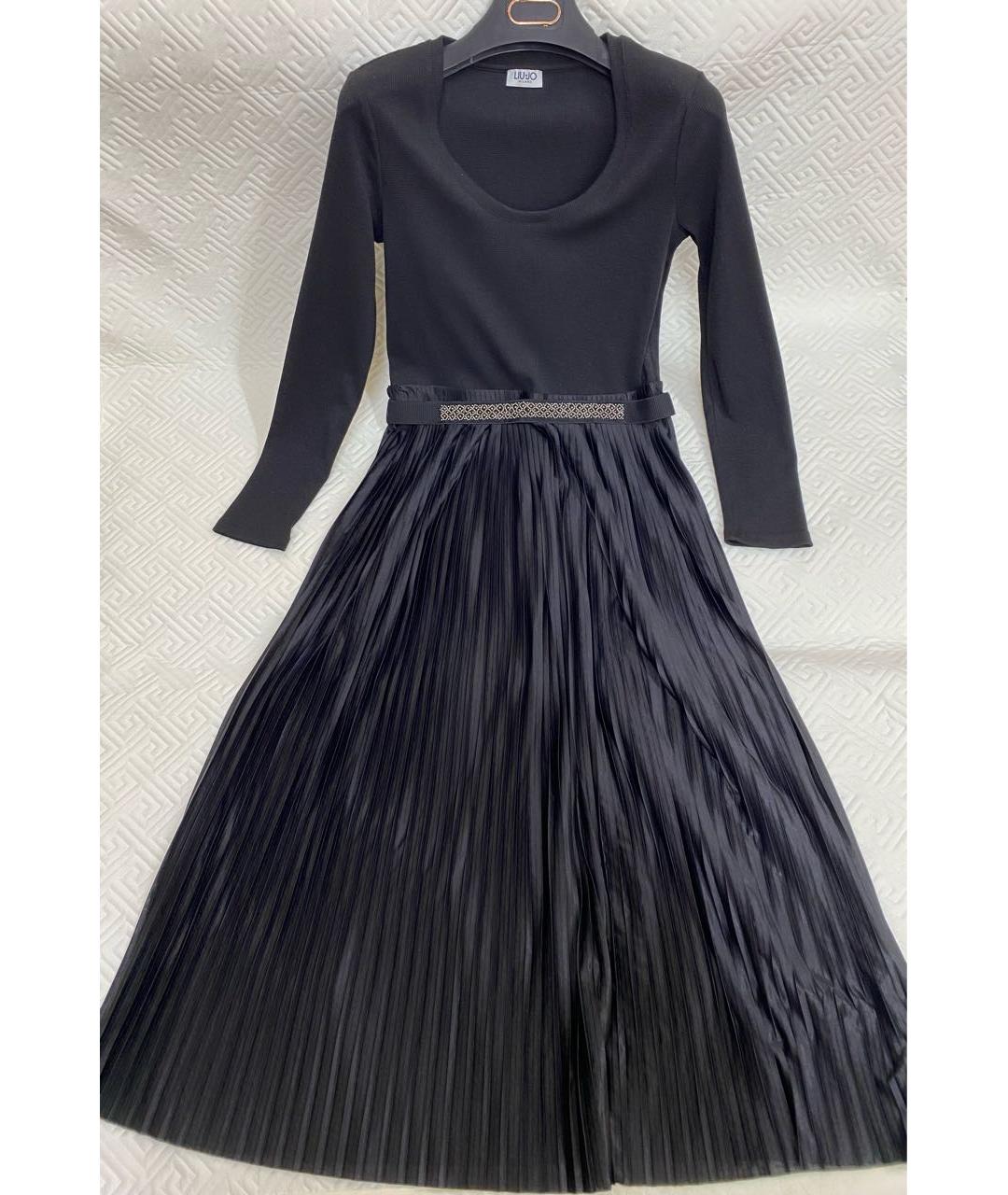 LIU JO Черное вискозное повседневное платье, фото 9