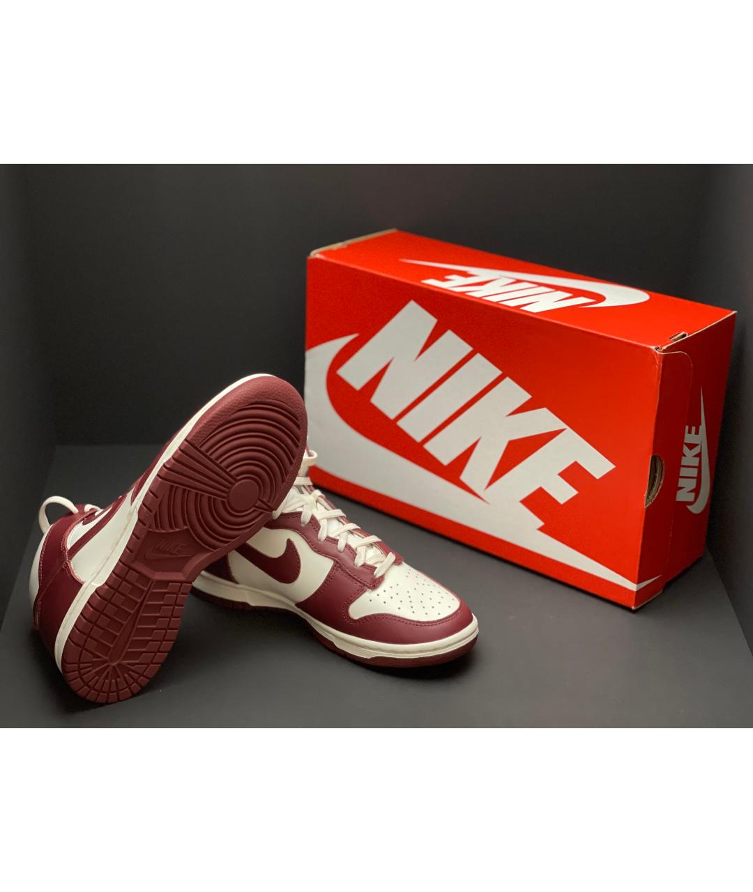 NIKE Бордовые кожаные кроссовки, фото 3