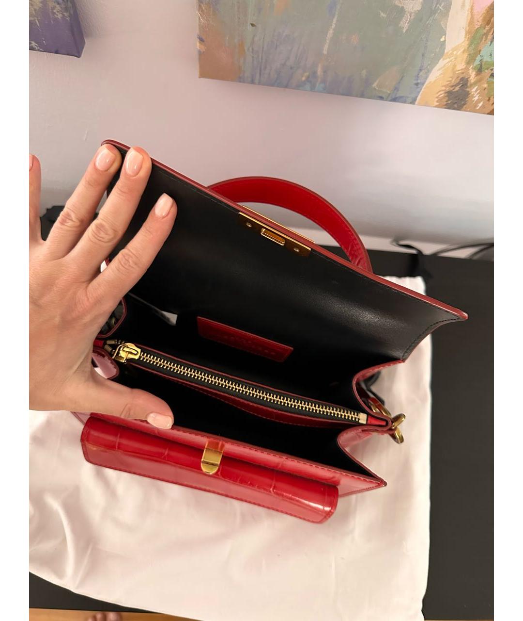 MARC JACOBS Красная кожаная сумка с короткими ручками, фото 4