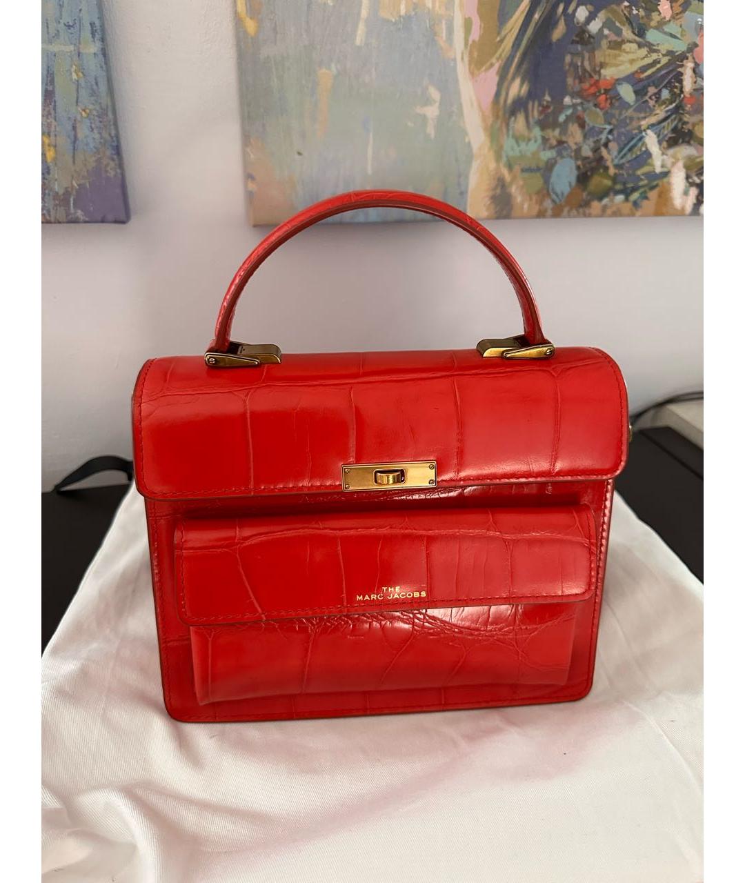 MARC JACOBS Красная кожаная сумка с короткими ручками, фото 6