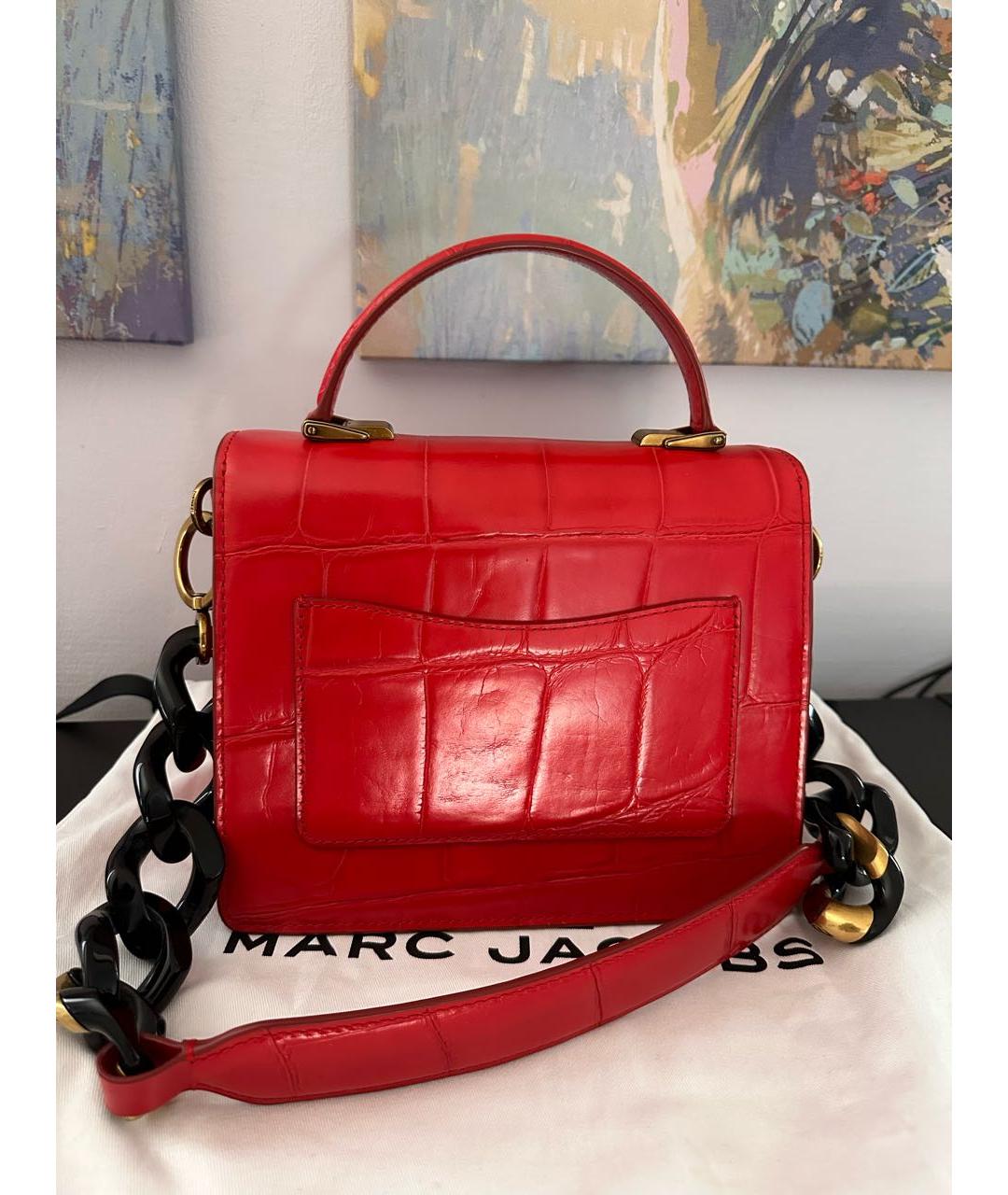 MARC JACOBS Красная кожаная сумка с короткими ручками, фото 2