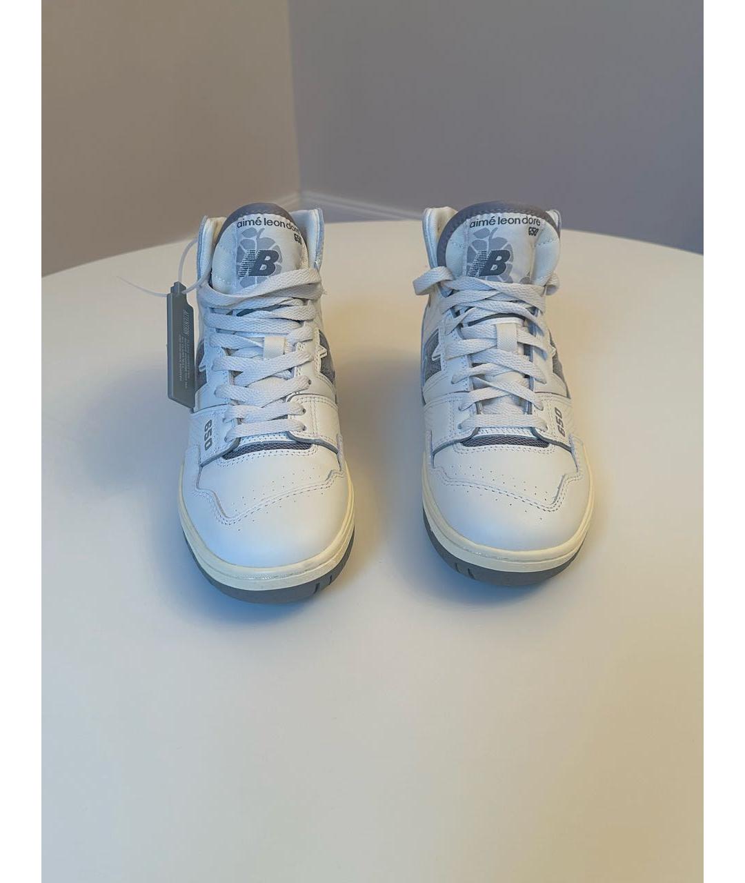 NEW BALANCE Белые кожаные высокие кроссовки / кеды, фото 2