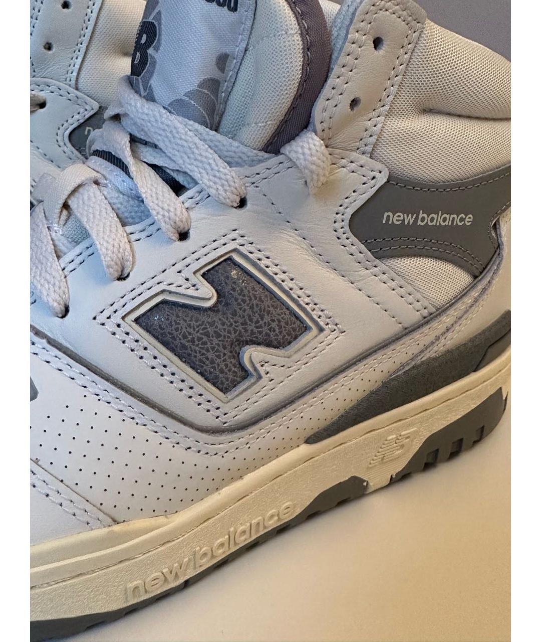 NEW BALANCE Белые кожаные высокие кроссовки / кеды, фото 5