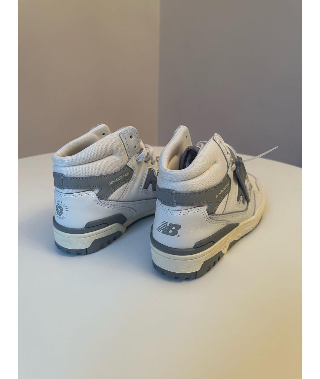 NEW BALANCE Белые кожаные высокие кроссовки / кеды, фото 4