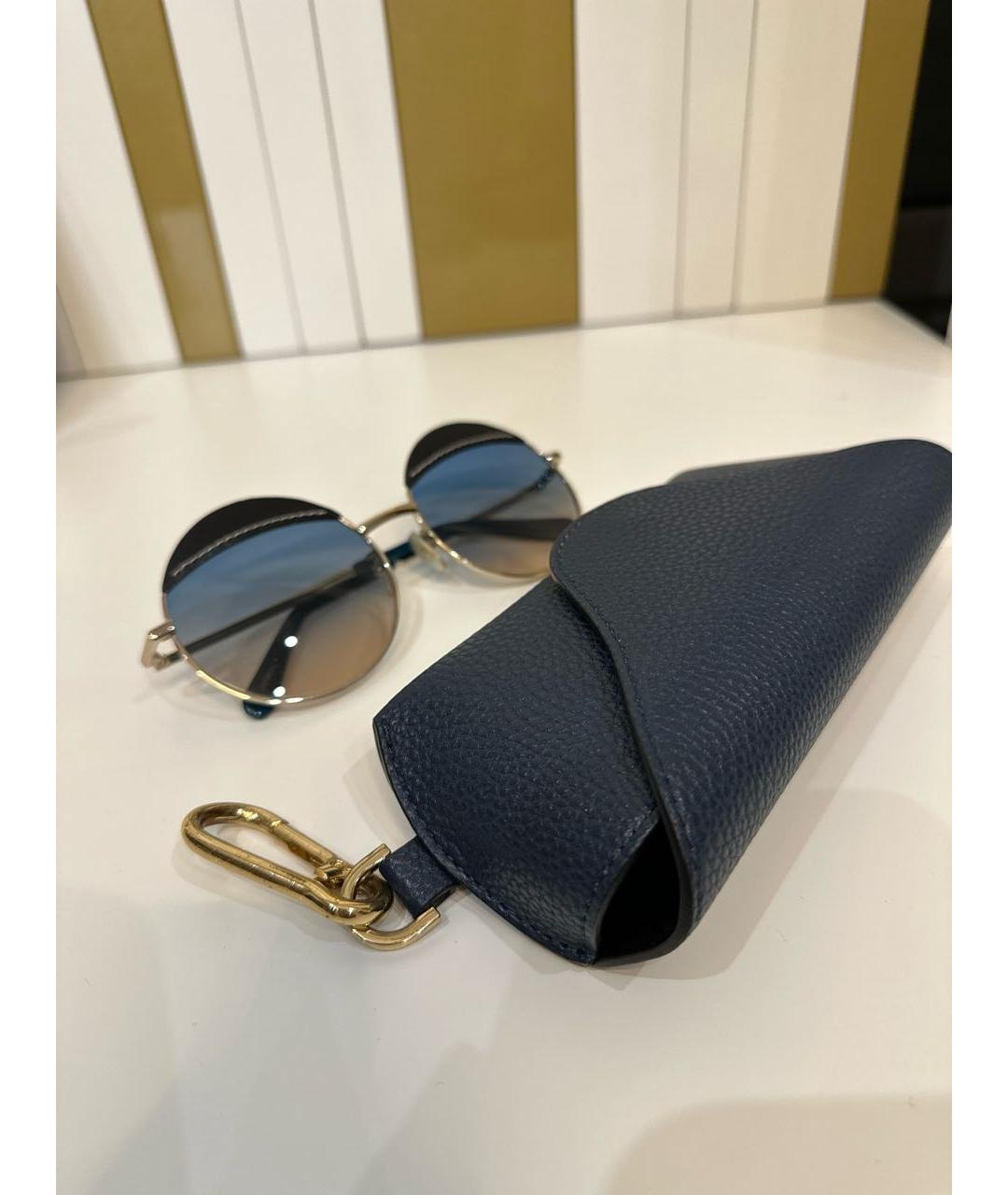 LOEWE Темно-синие металлические солнцезащитные очки, фото 4