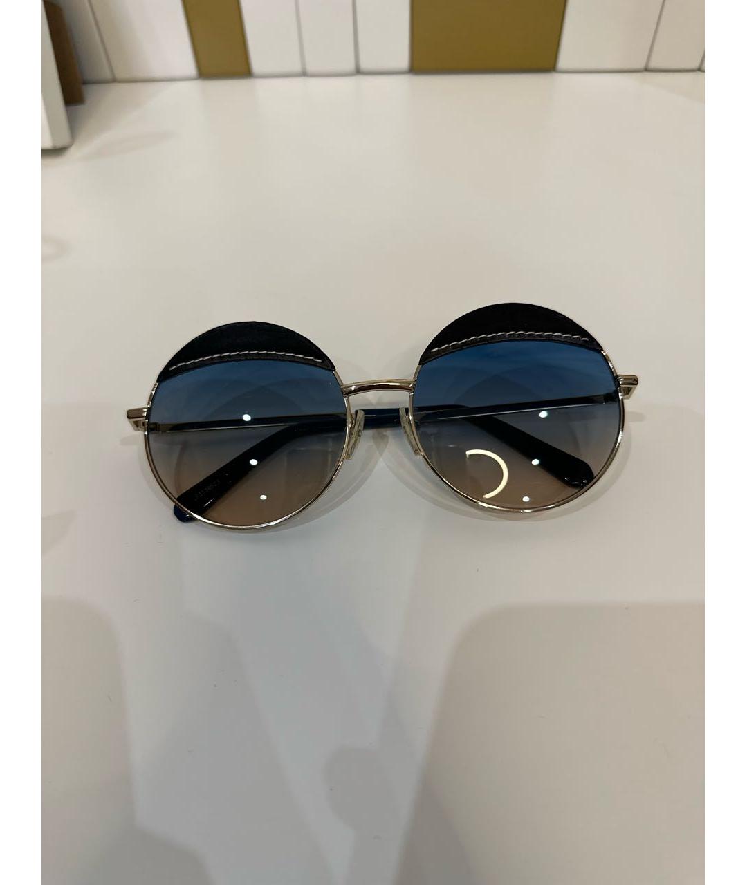 LOEWE Темно-синие металлические солнцезащитные очки, фото 5
