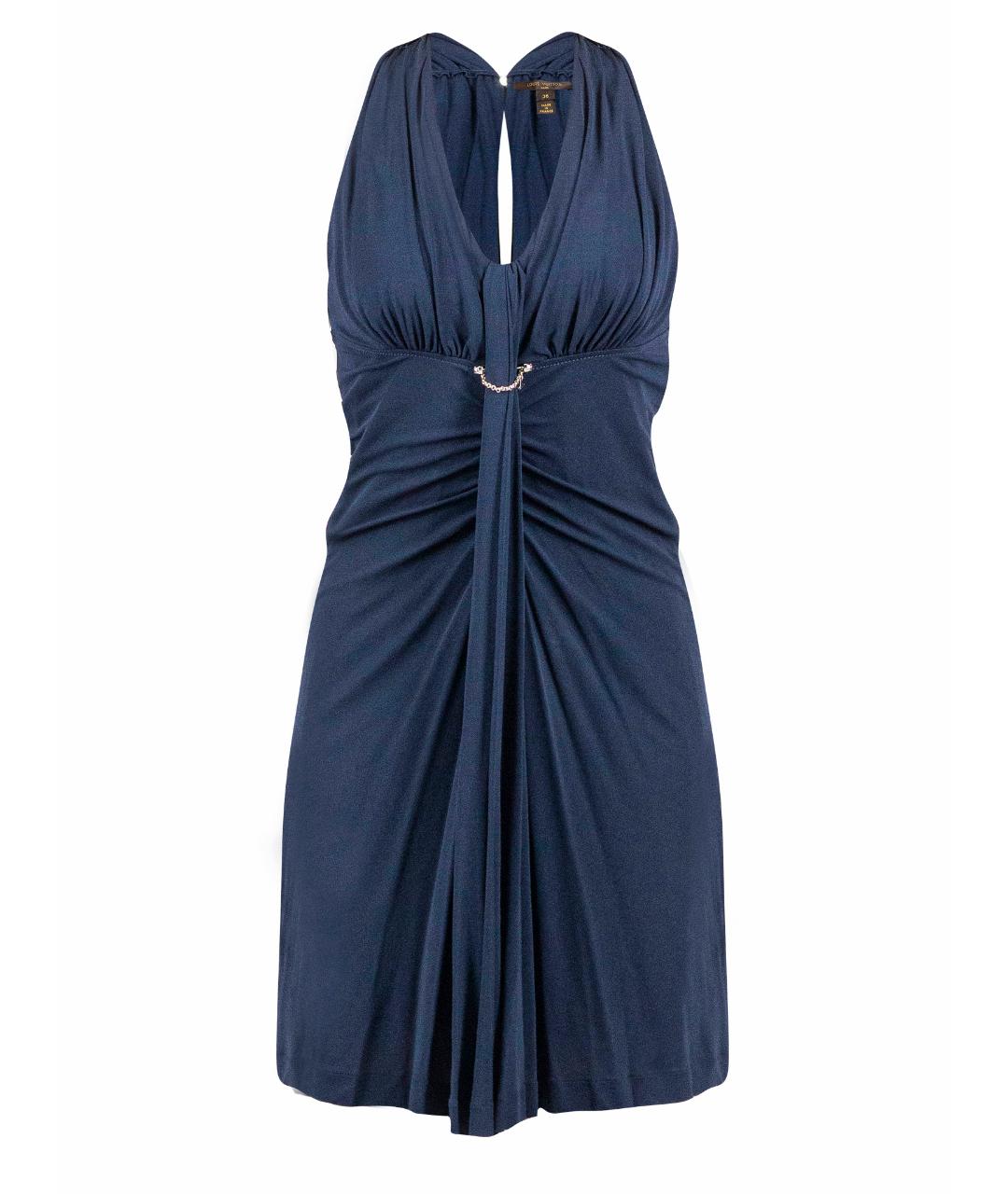 LOUIS VUITTON Синее вискозное вечернее платье, фото 1