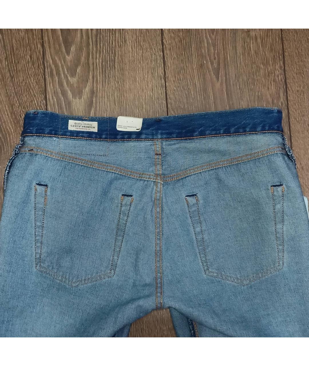 LEVI'S Голубые хлопковые прямые джинсы, фото 3