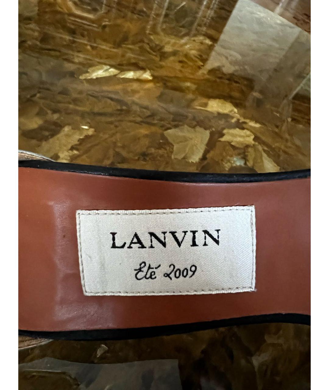 LANVIN Черные босоножки, фото 6