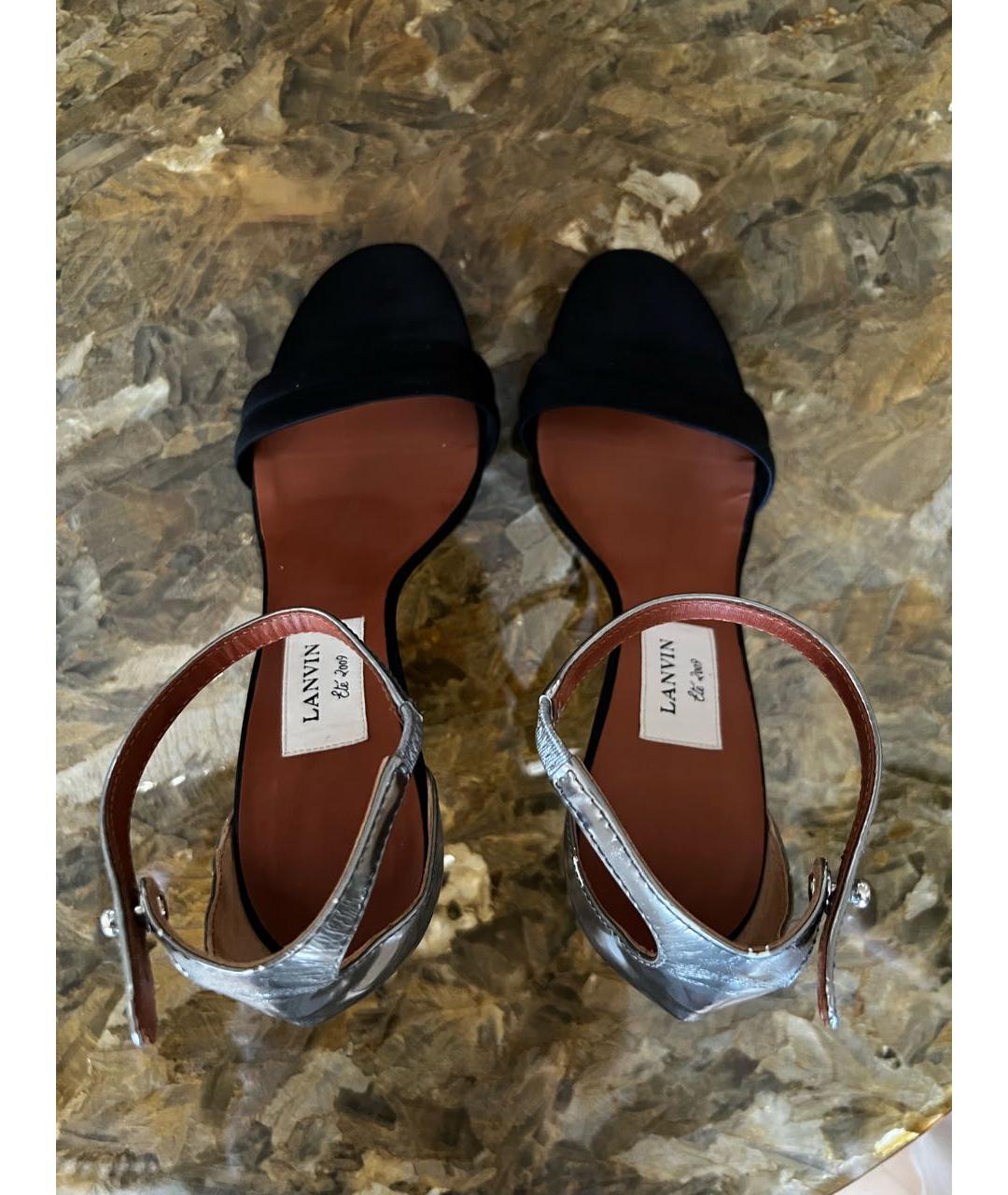 LANVIN Черные босоножки, фото 3