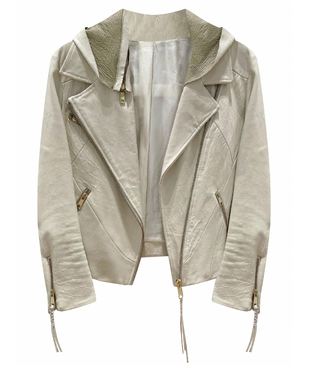 ACNE STUDIOS Бежевая кожаная куртка, фото 1