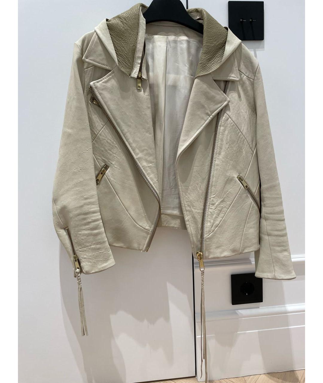 ACNE STUDIOS Бежевая кожаная куртка, фото 9