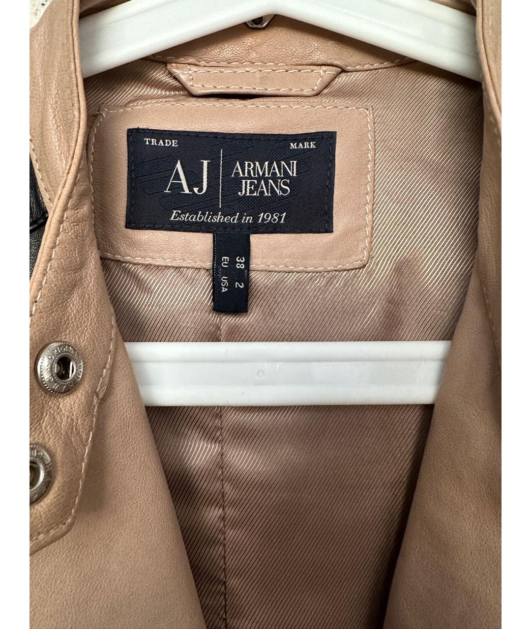 ARMANI JEANS Черная кожаная куртка, фото 3