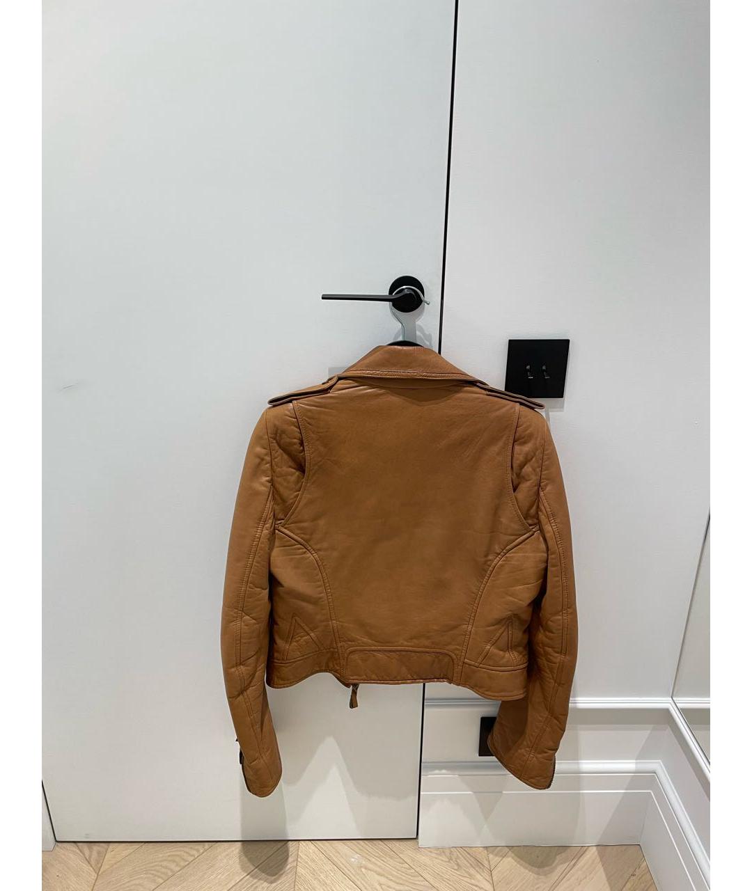 BALENCIAGA Коричневая кожаная куртка, фото 4