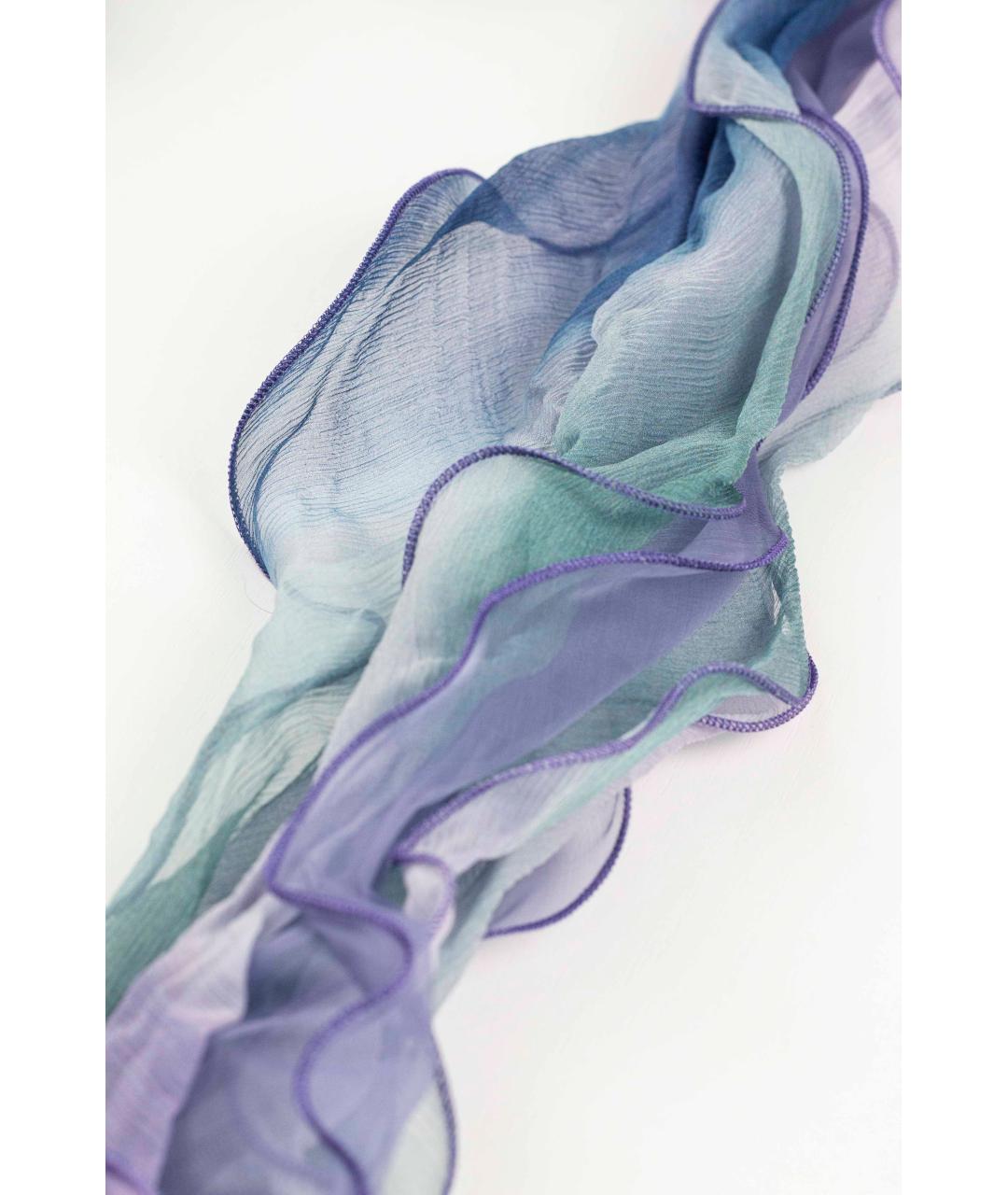 GIORGIO ARMANI Голубой шелковый шарф, фото 2