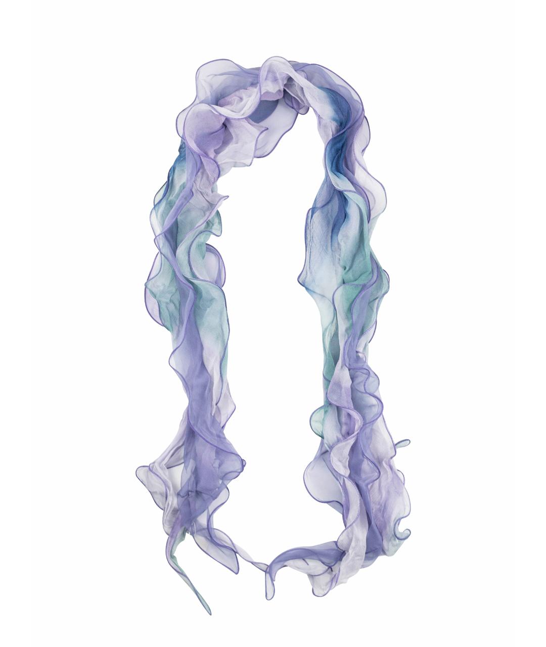 GIORGIO ARMANI Голубой шелковый шарф, фото 1