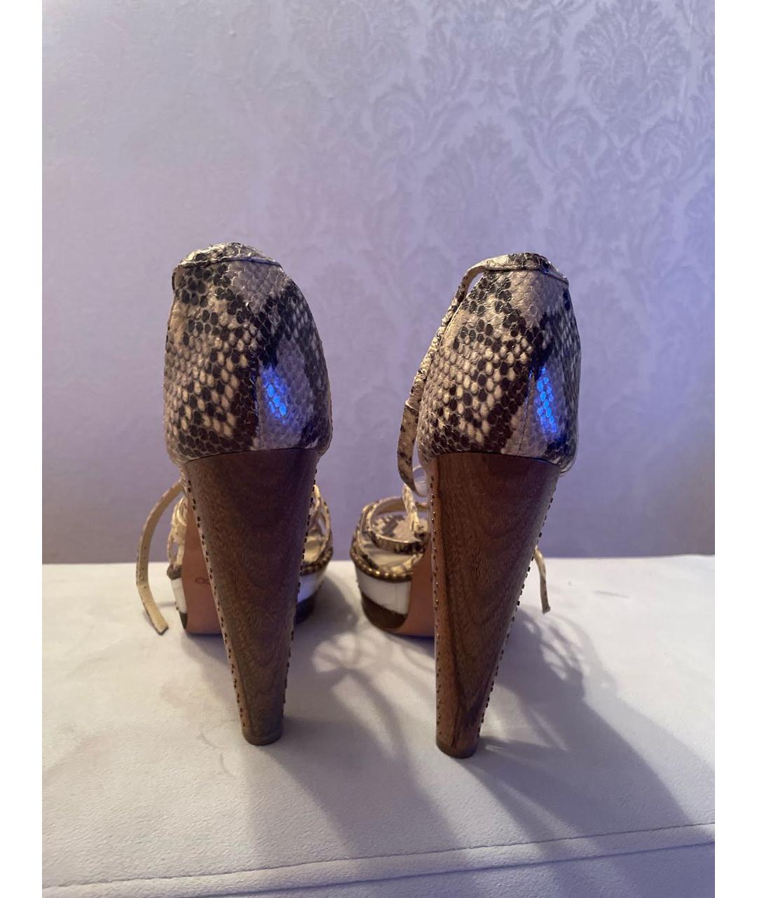 JIMMY CHOO Бежевые туфли из экзотической кожи, фото 4