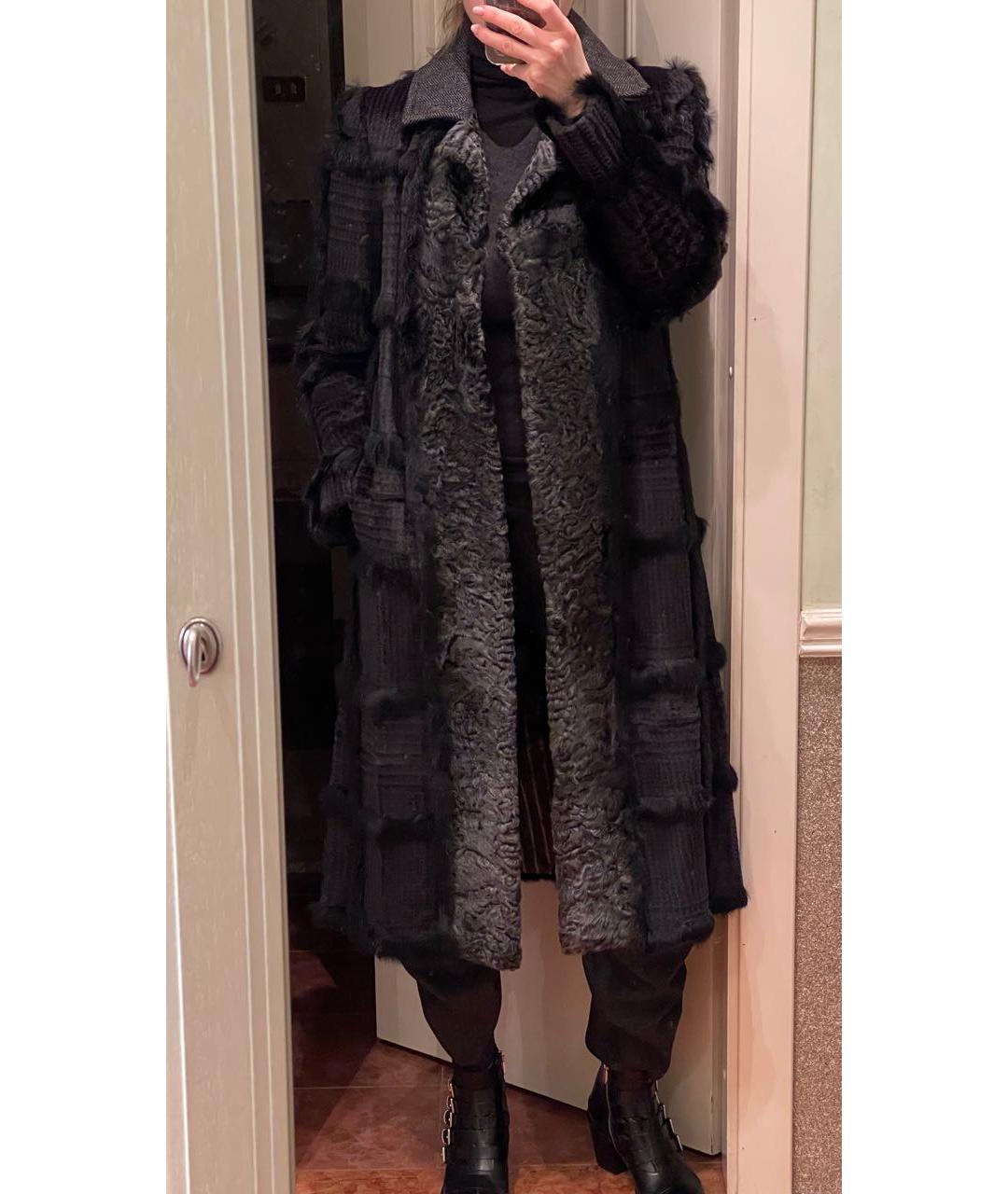 ETRO Антрацитовая меховая шуба, фото 7