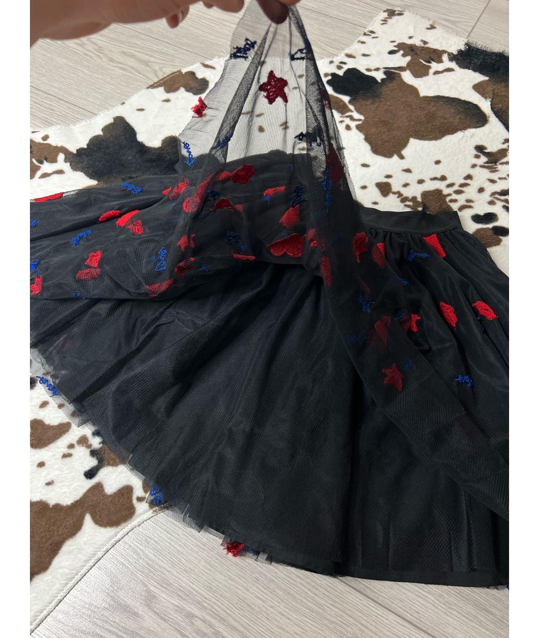 PINKO Черная полиэстеровая юбка мини, фото 4