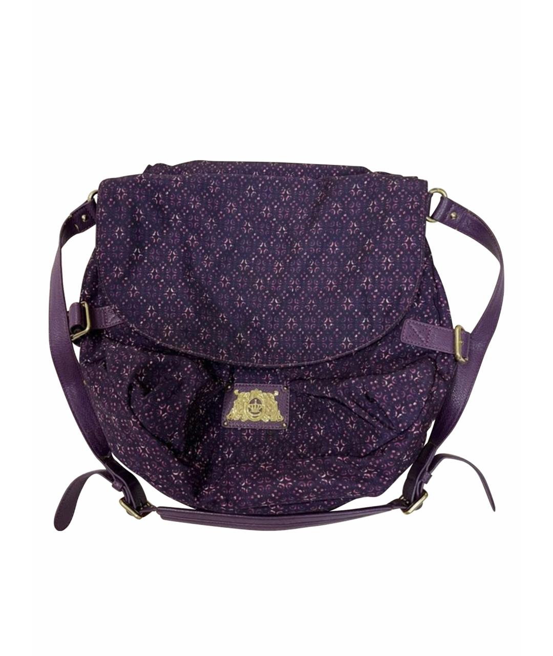 JUICY COUTURE Фиолетовая тканевая сумка через плечо, фото 1