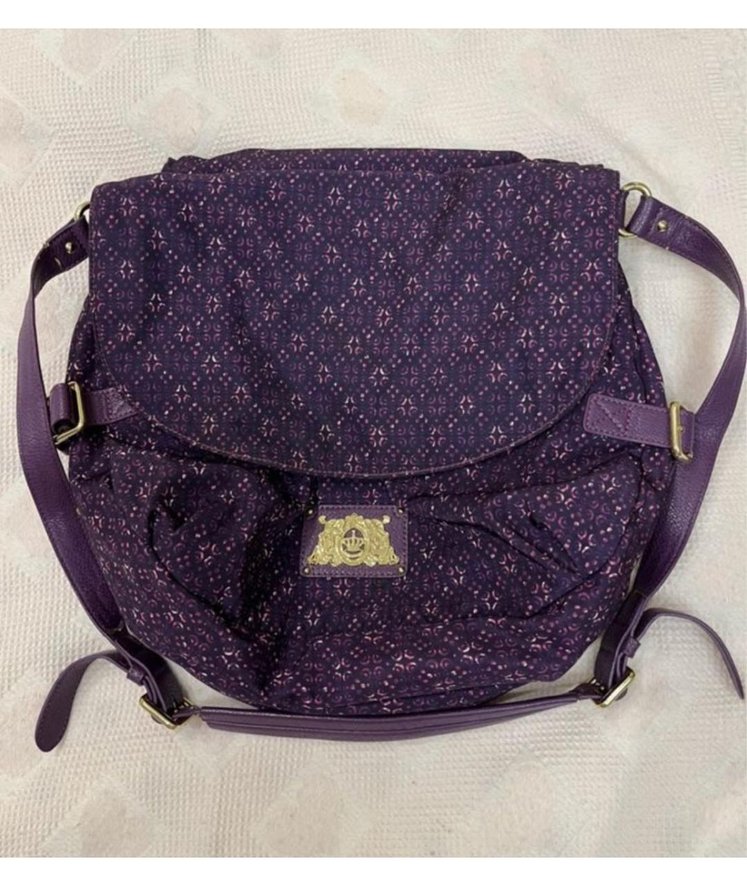 JUICY COUTURE Фиолетовая тканевая сумка через плечо, фото 5