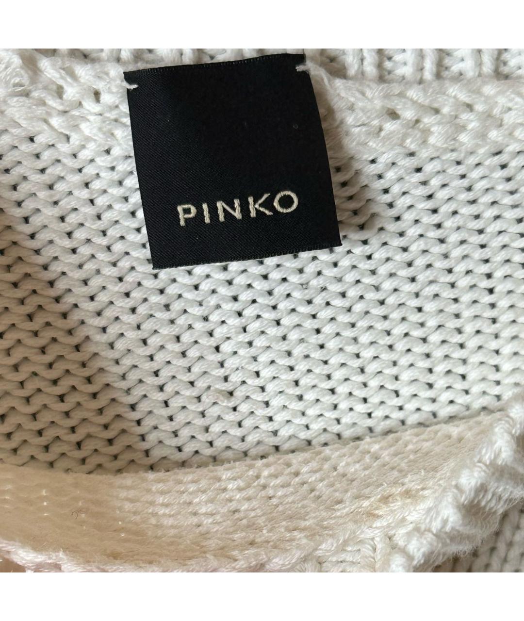 PINKO Белый хлопковый джемпер / свитер, фото 3