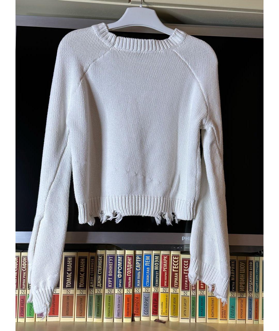 PINKO Белый хлопковый джемпер / свитер, фото 2
