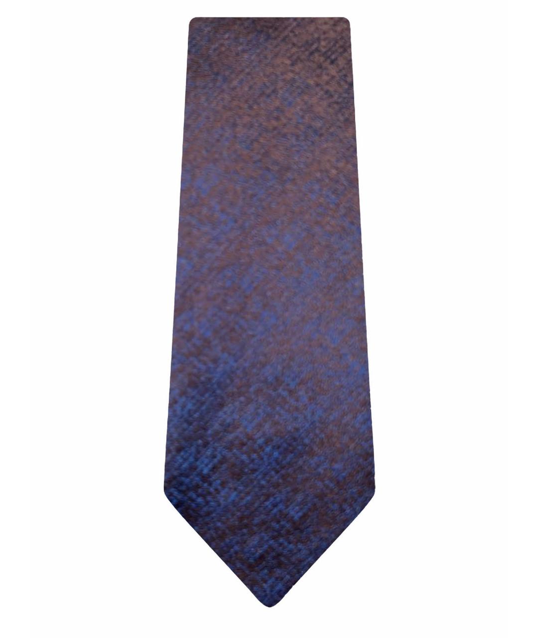 ZILLI Коричневый шелковый галстук, фото 1