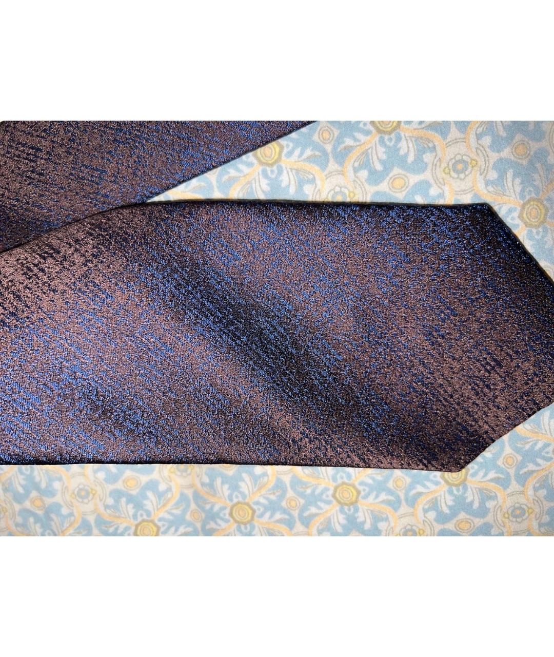 ZILLI Коричневый шелковый галстук, фото 4