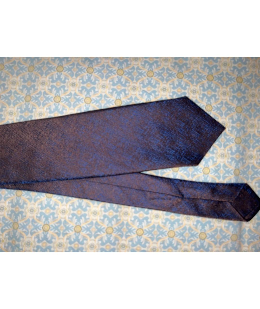 ZILLI Коричневый шелковый галстук, фото 2
