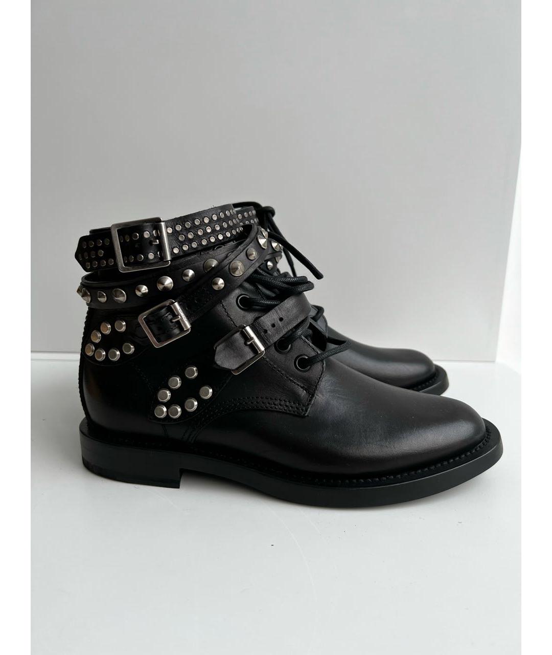 SAINT LAURENT Черные кожаные ботинки, фото 5
