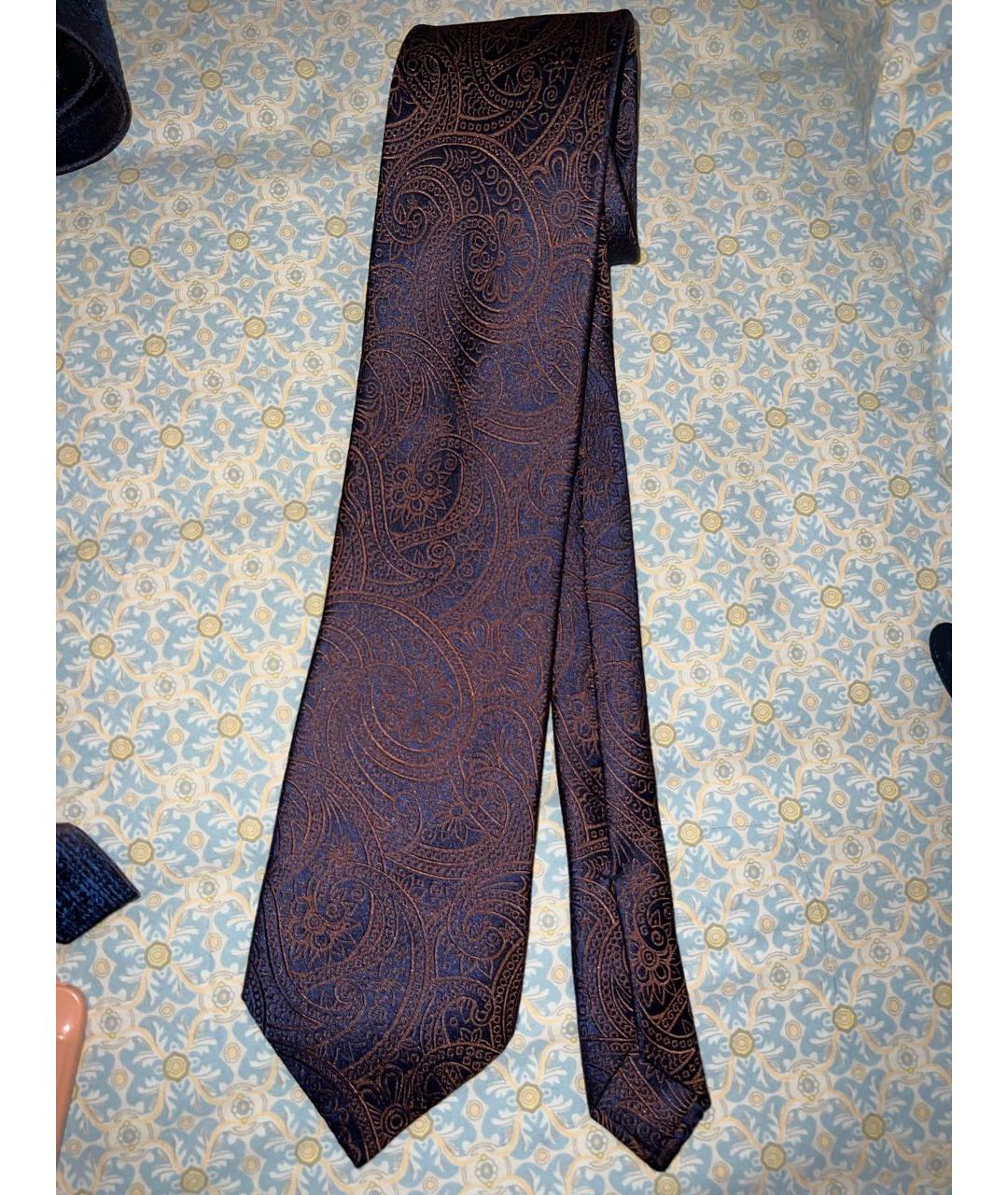 ZILLI Коричневый шелковый галстук, фото 7