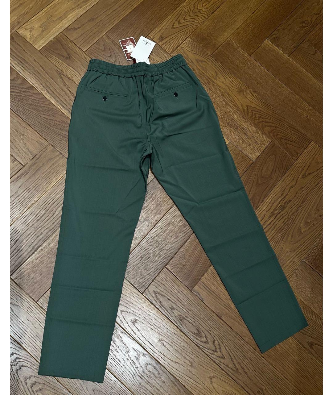 BARENA VENEZIA Зеленые шерстяные повседневные брюки, фото 2
