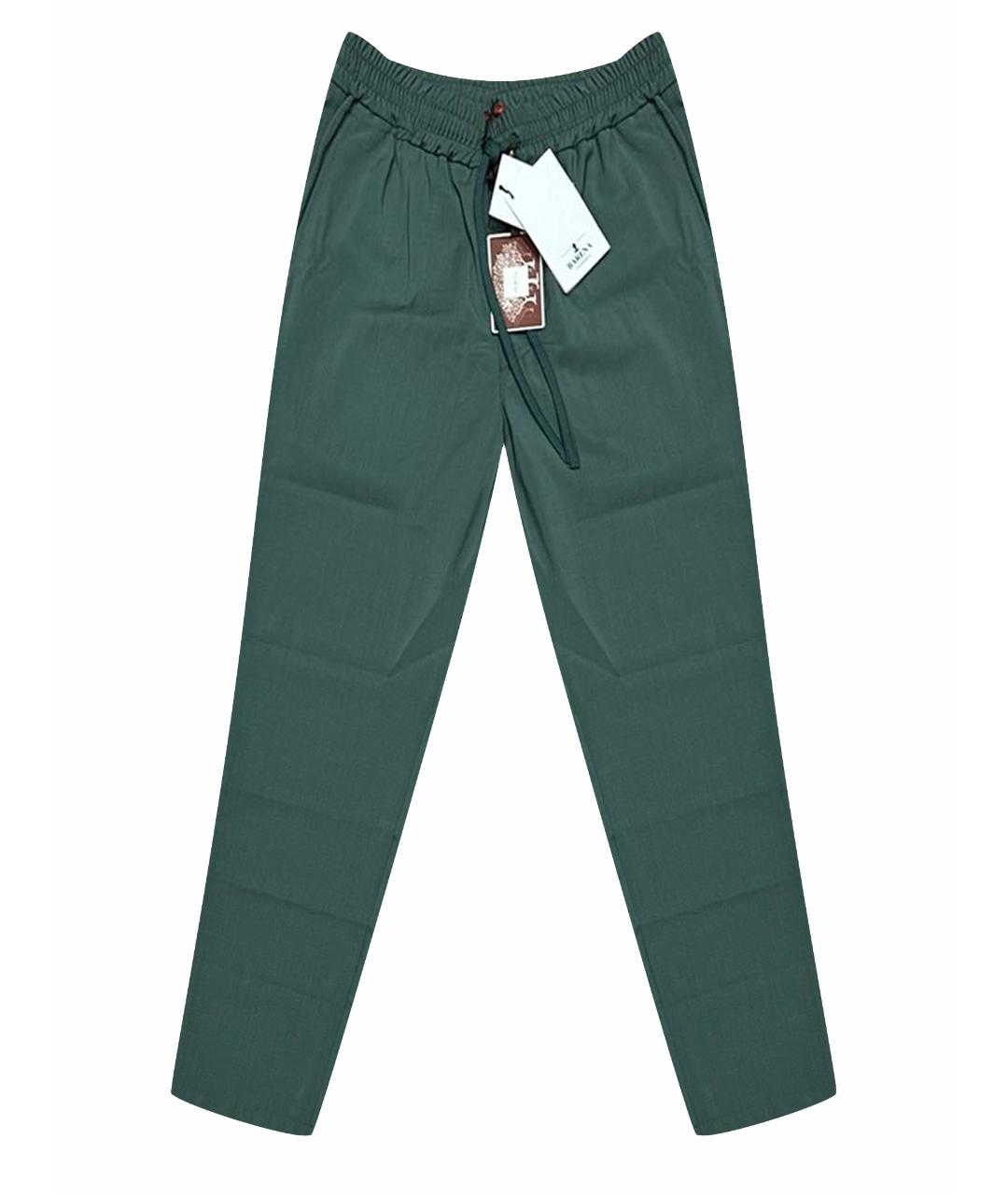 BARENA VENEZIA Зеленые шерстяные повседневные брюки, фото 1