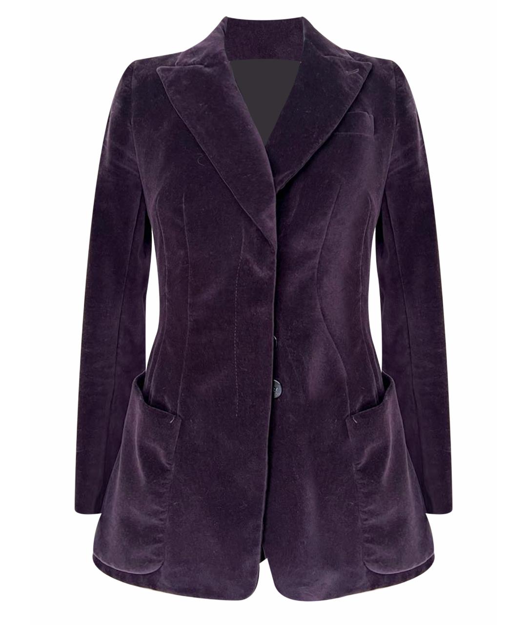 ALEXANDER MCQUEEN Фиолетовый бархатный жакет/пиджак, фото 1
