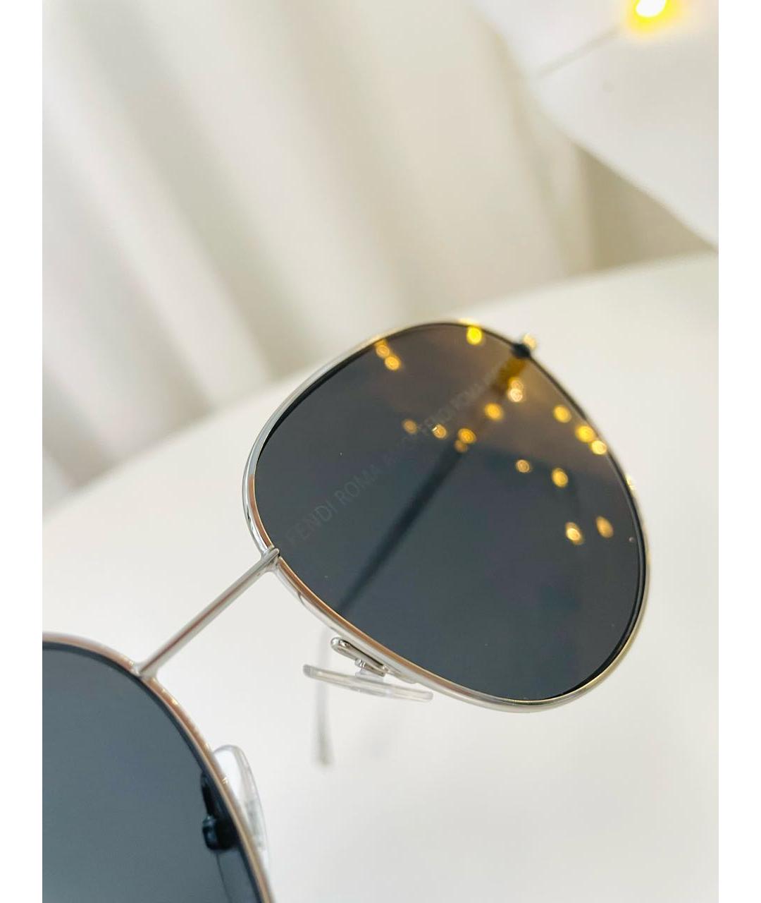 FENDI Серые металлические солнцезащитные очки, фото 3