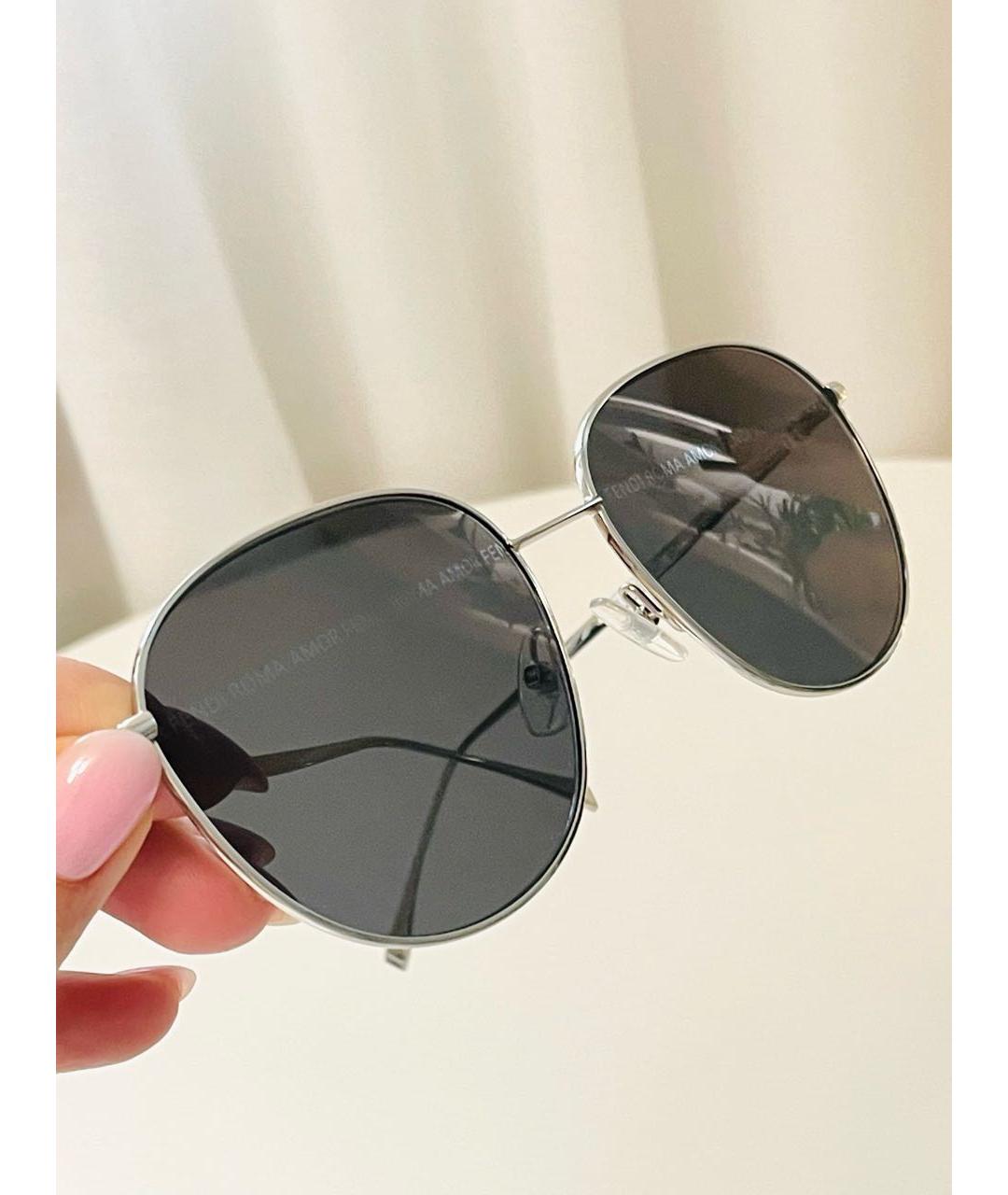 FENDI Серые металлические солнцезащитные очки, фото 6