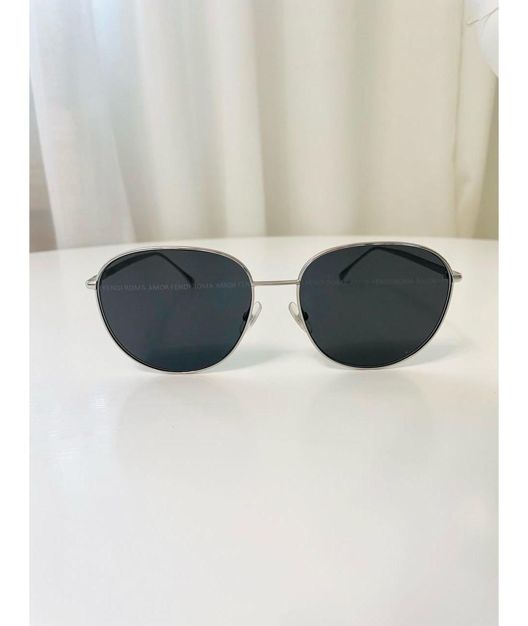 FENDI Серые металлические солнцезащитные очки, фото 9